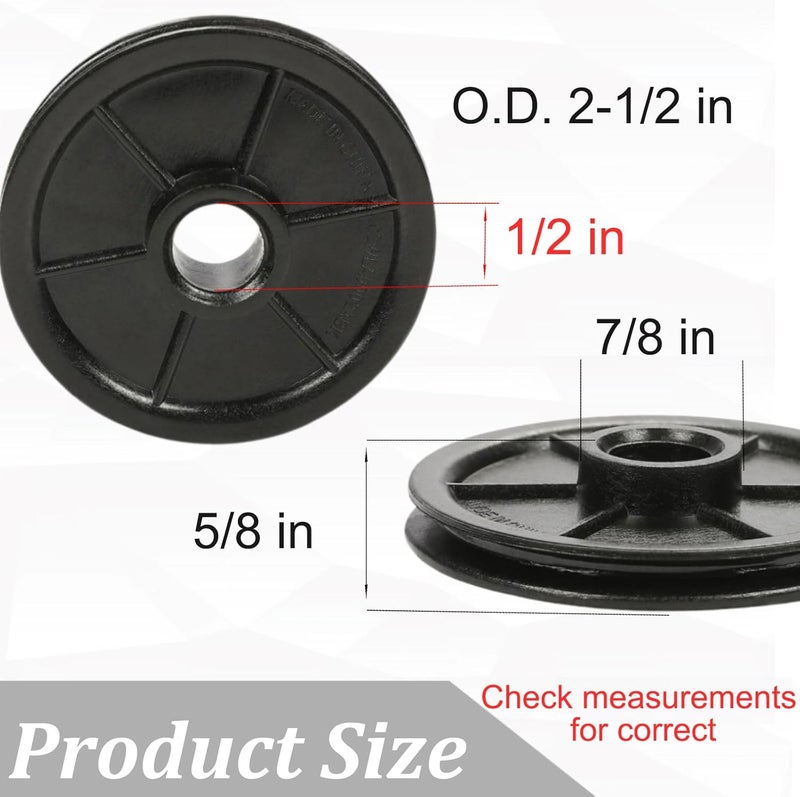auaurly 1 PC Black Plastic Chain Cable Idler Pulley 144C56 Belt Drive Garage Door Idler Pulley 2" O.D. Fits Garage Door Opener Square Rail Replaces 144C56-A, K144C0056 - Image 2